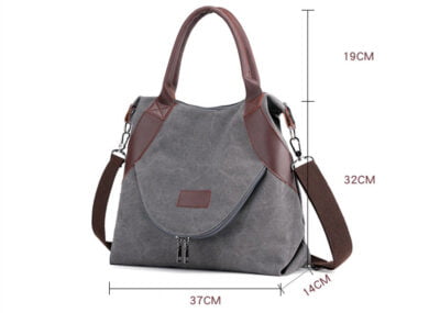 Solid color large capacity canvas bag