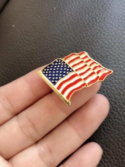 American Flag Alloy Brooch