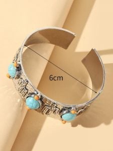 Vintage Cactus Turquoise Wide Bracelet