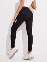 Wholesale Black Stretch Slim Ripped Jeans