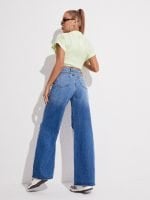 Wholesale Casual Ripped High Rise Wide-Leg Jeans