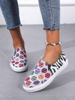 Wholesale Casual leopard-print paneled canvas shoes