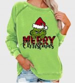 Wholesale Christmas print long sleeved sweatshirt