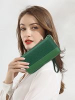 Wholesale Colorblock Honeycomb Embossed Women’s Wallet