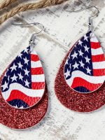 Wholesale Fashion Star Flag Print Sequin Earrings