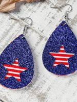 Wholesale Fashion Star Flag Print Sequin Earrings