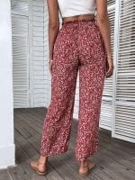 Wholesale Floral Slit High Waist Pants