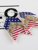 Wholesale Geometric Flag Print Sequin Earrings