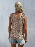 Wholesale Leopard Print V-Neck Casual Tank Top