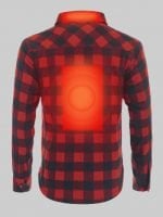 Wholesale Men's 5V Battery Heated Insulated Plaid Fleece Shirt