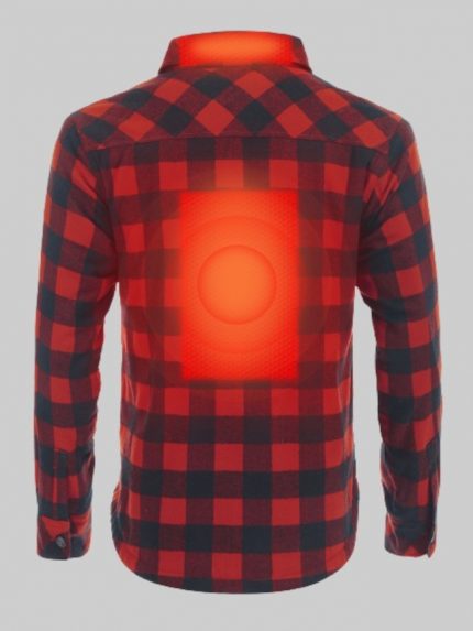 Wholesale Men's 5V Battery Heated Insulated Plaid Fleece Shirt