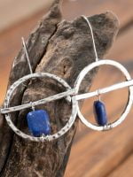 Wholesale Vintage Circle Lapis Lazuli Earrings