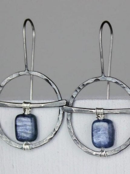 Wholesale Vintage Circle Lapis Lazuli Earrings