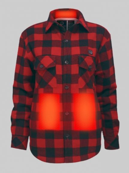 Wholesale Women’s 5V Battery Heated Insulated Plaid Fleece Shirt