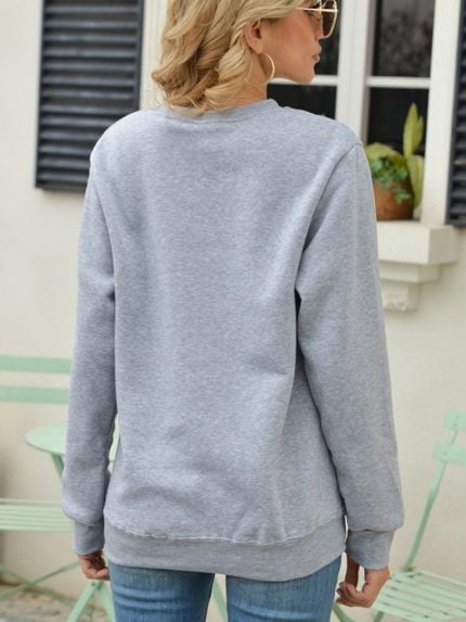 Wholesale ASSUMING Letter Print Fleece Sweatshirt