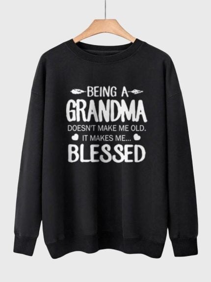 Wholesale BEING A GRANDMA Print Long Sleeve Sweatshirt