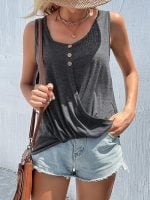 Wholesale Casual Irregular Hem Button Vest