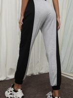 Wholesale Color Block High Waist Drawstring Pants