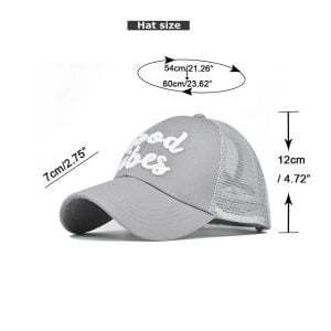 Wholesale Good Vibes Mesh Hollow Out Baseball Cap