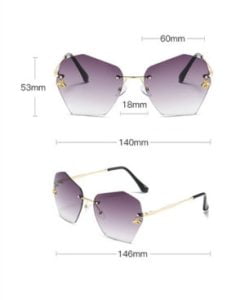 Wholesale Gradient Polygon Rimless Sunglasses