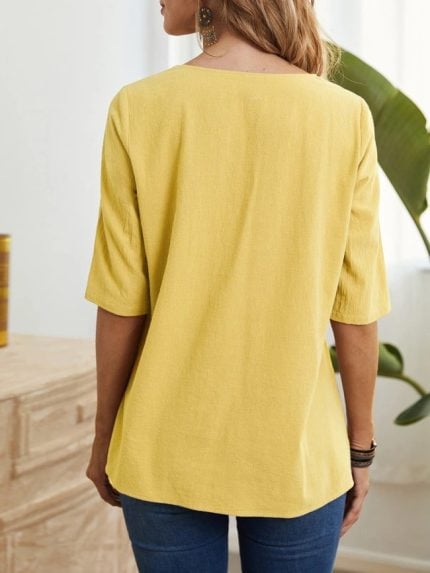 Wholesale Irregular Hem Crew Neck T-Shirt