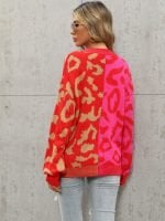 Wholesale Leopard Colorblock Button Cardigan