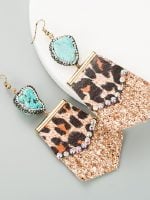 Wholesale Leopard Fringe Sequin Earrings