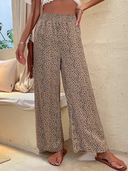 Wholesale Leopard Print Causal Loose Pants