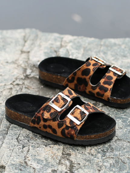 Wholesale Printed double buckle beach slippers