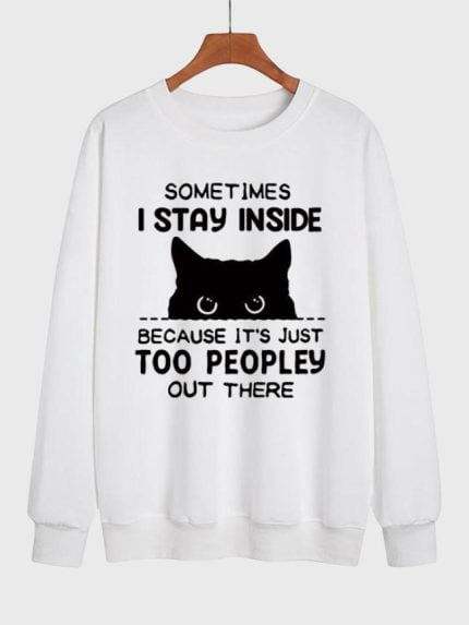 Wholesale STAY INSIDE Print Fleece Sweatshirt