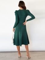 Wholesale Solid Color Lace Up Knit Dress