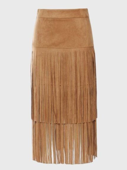 Wholesale Solid Color Tassel Casual Skirt