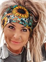 Wholesale Sunflower Print Sports Headband