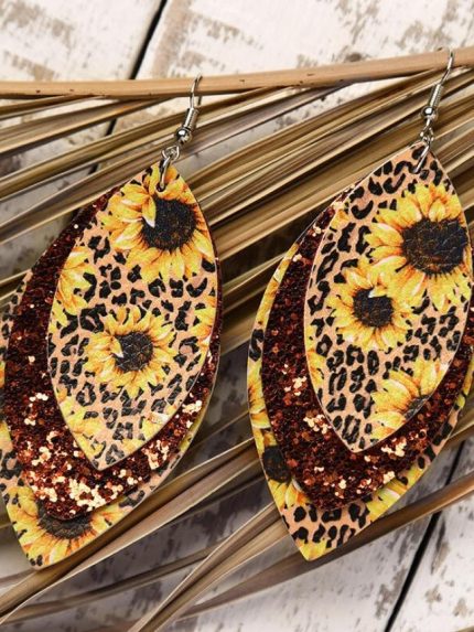 Wholesale Sunflower Sequin Earrings