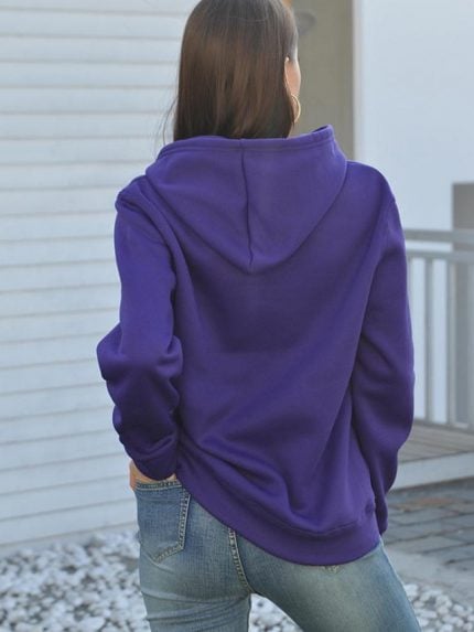 Wholesale Wine Letter Print Fleece Hoodie