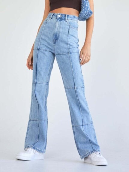 5 Pocket High Rise Straight Leg Jeans