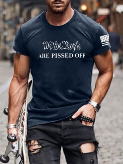 Wholesale ARE PISSED OFF Letter Print Casual T-Shirt