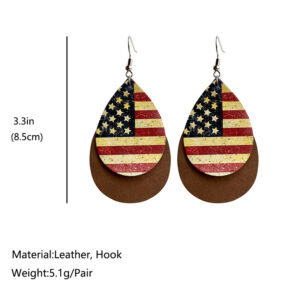 American Flag Leopard Print Earrings