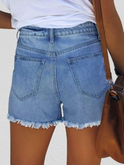 American Flag Patchwork Denim Shorts