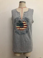 American Flag Print V-Neck Tank Top Wholesale