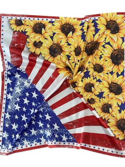 American Flag Sunflower Print Scarves