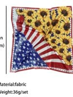 American Flag Sunflower Print Scarves