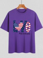 American flag LOVE print T-shirt