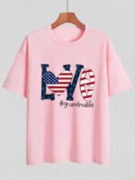 American flag LOVE print T-shirt