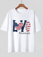 American flag LOVE print T-shirt