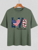 American flag LOVE print T-shirt