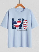 American flag LOVE print T-shirt