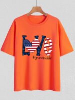 American flag LOVE print T-shirt