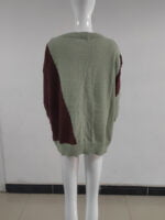 Wholesale Asymmetric Colorblock Knitted Sweater