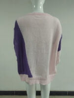 Wholesale Asymmetric Colorblock Knitted Sweater